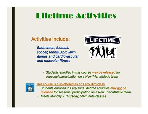 Lifetime Activities Flyer
